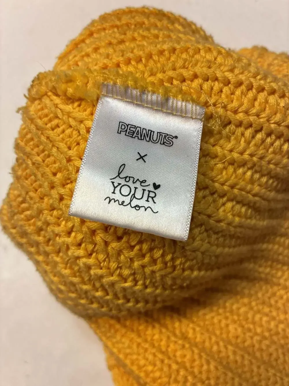 Love Your Melon Peanuts Charlie Brown Yellow Knit Beanie with Black Pom